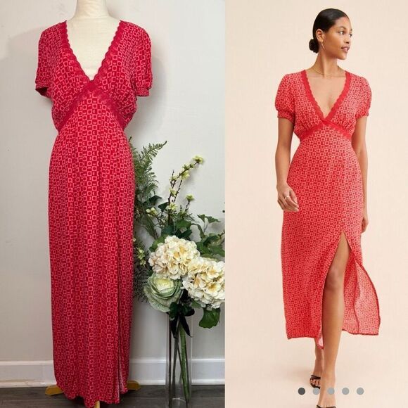 FREE PEOPLE Marley Maxi Dress | medium | geometric print - Picture 1 of 15